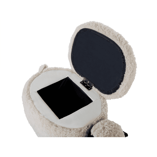 Tamborete animal com arrumação SHEEP Tecido Creme