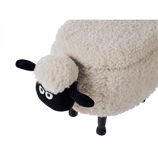 Tamborete animal com arrumação SHEEP Tecido Creme