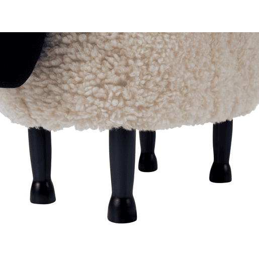 Tamborete animal com arrumação SHEEP Tecido Creme
