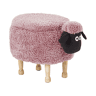 Tamborete animal com arrumação SHEEP Tecido Rosa