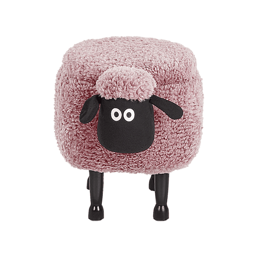 Tamborete animal com arrumação SHEEP Tecido Rosa