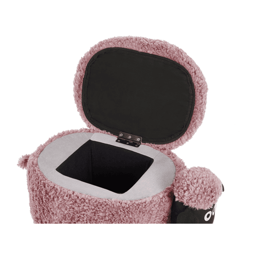 Tamborete animal com arrumação SHEEP Tecido Rosa