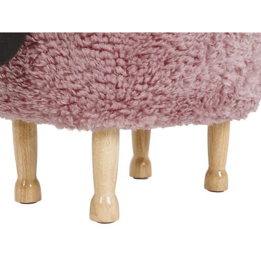 Tamborete animal com arrumação SHEEP Tecido Rosa