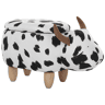 Tamborete animal com arrumação COW Tecido Branco