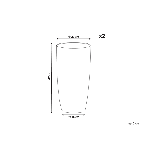 Conjunto de 2 vasos para plantas ABDERA 23 cm Creme claro Conjunto de 2 vasos para plantas ABDERA 23 cm Creme claro