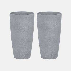 Conjunto de 2 vasos para plantas ABDERA 23 cm Cinzento