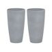 Beliani Conjunto de 2 macetas ABDERA Beliani Conjunto de 2 macetas ABDERA Gris Claro