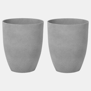 Conjunto de 2 vasos para plantas CROTON 35 cm Cinzento