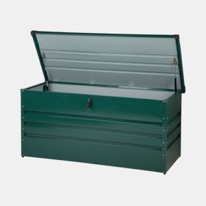 Caixa de arrumação CEBROSA Metal 132 cm 62 cm Verde escuro