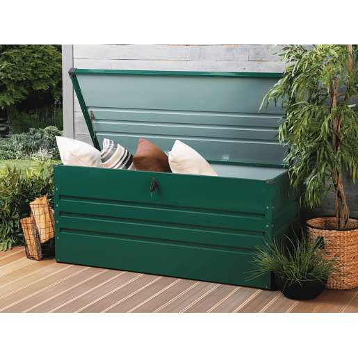 Caixa de arrumação CEBROSA Metal 132 cm 62 cm Verde escuro