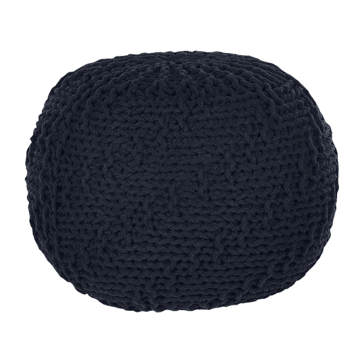 Pufe PRIENE Algodão Preto 50 cm 50 cm 35 cm