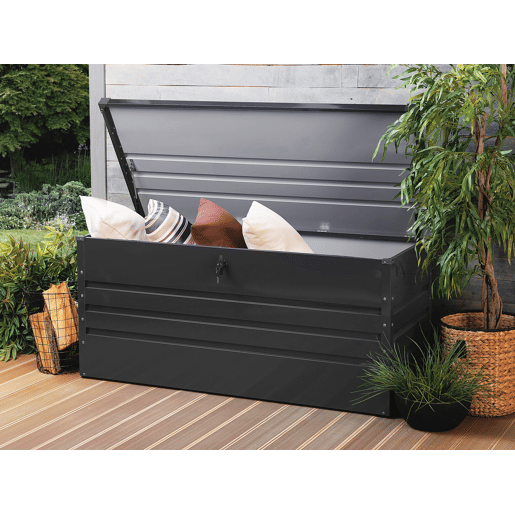 Caixa de arrumação CEBROSA Metal 132 cm 62 cm Cinzento grafite