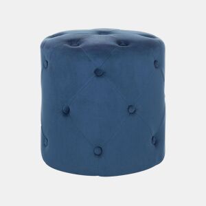 Pufe COROLLA Veludo Azul escuro 40 cm 40 cm 40 cm