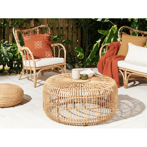Mesa de centro RANDAZZO Rattan Castanho claro Mesa de centro RANDAZZO Rattan Castanho claro
