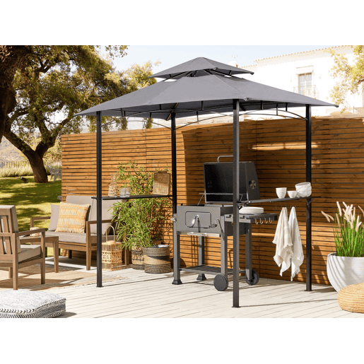 Pérgola de Jardim NARO Metal 240 cm 148 cm Cinzento