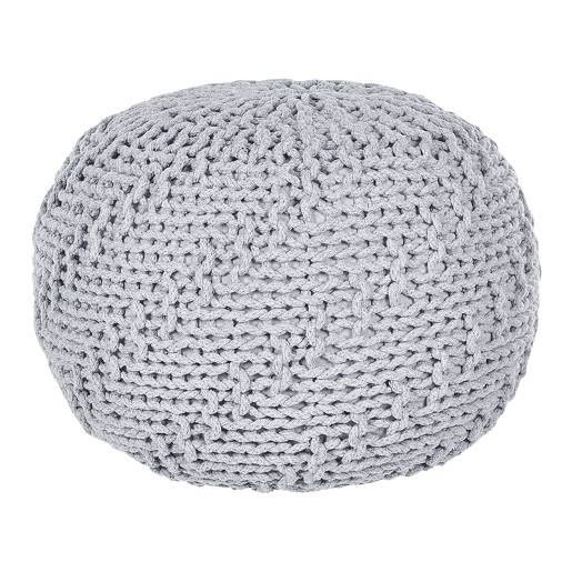 Pufe PRIENE Algodão Cinzento claro 50 cm 50 cm 35 cm