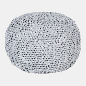 Pufe PRIENE Algodão Cinzento claro 50 cm 50 cm 35 cm