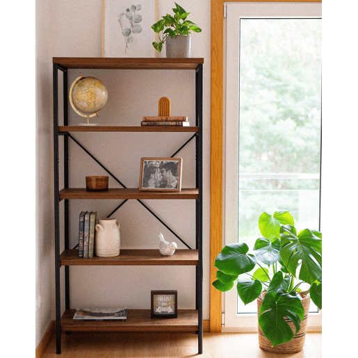 Estante com 4 prateleiras BRISBANE 160 cm Castanho escuro