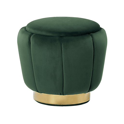 Pufe IRVING Veludo Verde escuro 43 cm 43 cm 37 cm