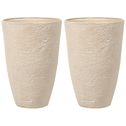 Conjunto de 2 vasos para plantas CAMIA 51 cm Creme