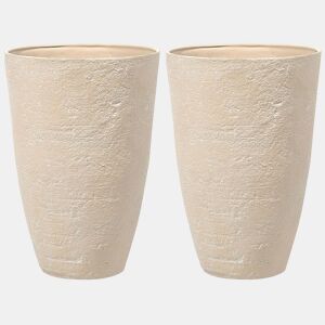 Conjunto de 2 vasos para plantas CAMIA 51 cm Creme