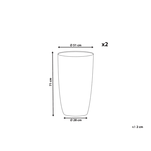 Conjunto de 2 vasos para plantas CAMIA 51 cm Creme