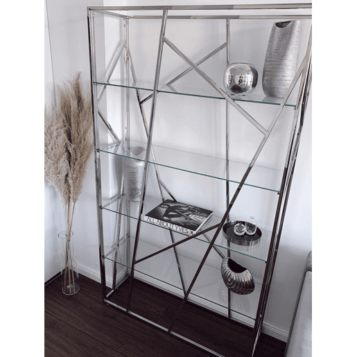 Estante com 4 prateleiras Estante HOXIE Metal 175 cm Prateado
