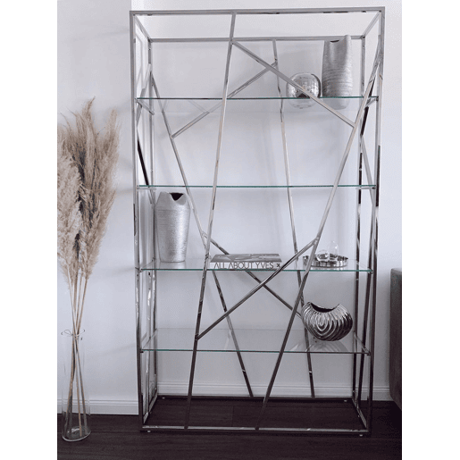 Estante com 4 prateleiras Estante HOXIE Metal 175 cm Prateado