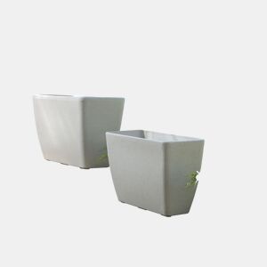 Conjunto de 2 vasos para plantas BARIS 60 cm Creme
