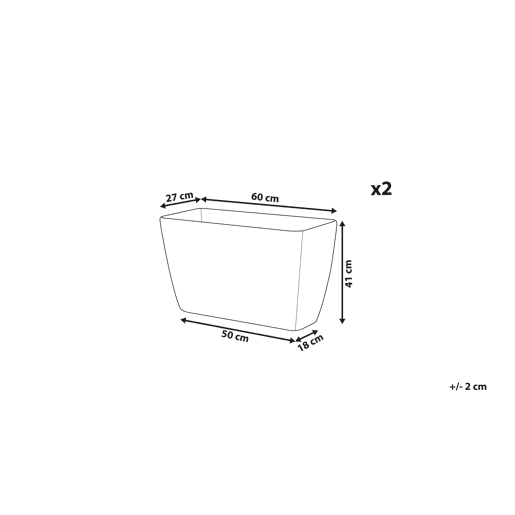 Conjunto de 2 vasos para plantas BARIS 60 cm Creme