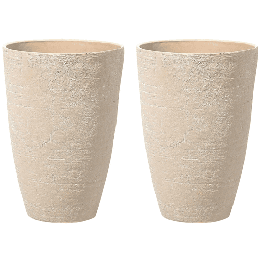 Conjunto de 2 vasos para plantas CAMIA 43 cm Creme