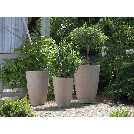 Conjunto de 2 vasos para plantas CAMIA 43 cm Creme