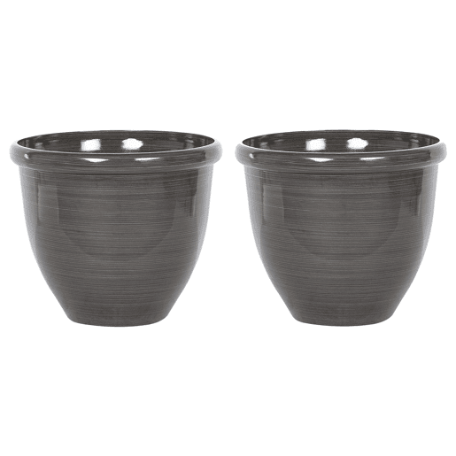 Conjunto de 2 vasos para plantas TESALIA 44 cm Castanho