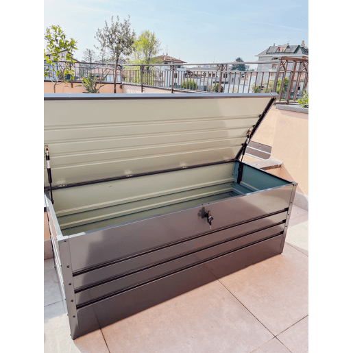 Caixa de arrumação CEBROSA Metal 165 cm 70 cm Cinzento