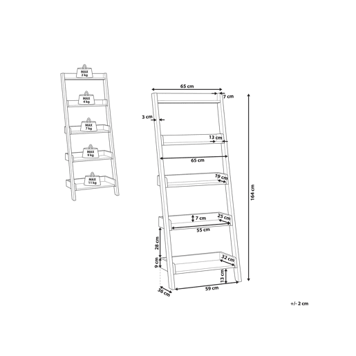 Estante com 5 prateleiras MOBILE TRIO 164 cm CastanhoBranco