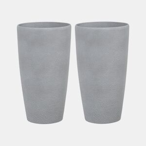 Conjunto de 2 vasos para plantas ABDERA 31 cm Cinzento
