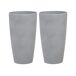 Beliani Conjunto de 2 macetas ABDERA Beliani Conjunto de 2 macetas ABDERA Gris Claro