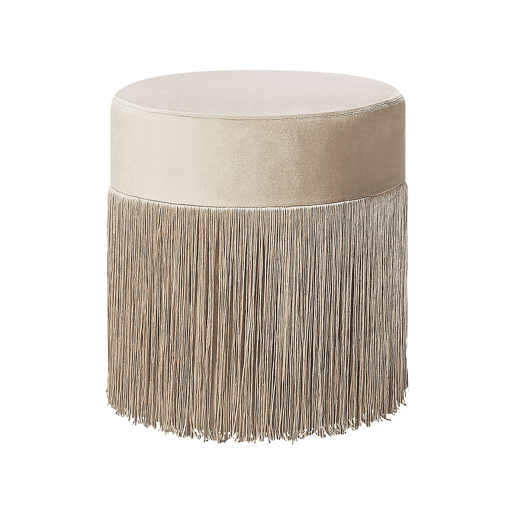 Pufe VIRGINIA Veludo Taupe 36 cm 36 cm 38 cm
