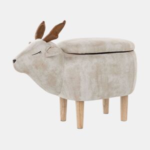 Tamborete animal com arrumação REINDEER Tecido Creme