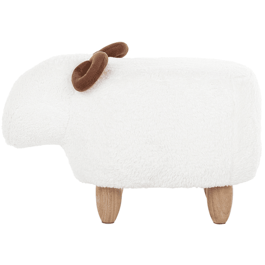 Tamborete animal LAMB Tecido Branco