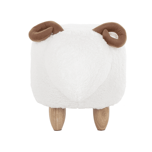 Tamborete animal LAMB Tecido Branco