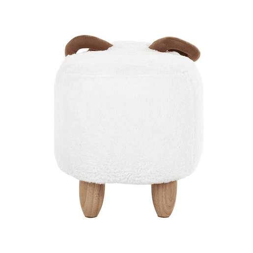 Tamborete animal LAMB Tecido Branco