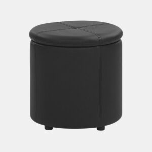 Pufe com arrumação MARYLAND Pele sintética Preto 38 cm 38 cm 40 cm