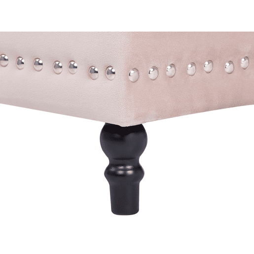 Pufe com arrumação LORETTO Veludo Creme 37 cm 37 cm 40 cm