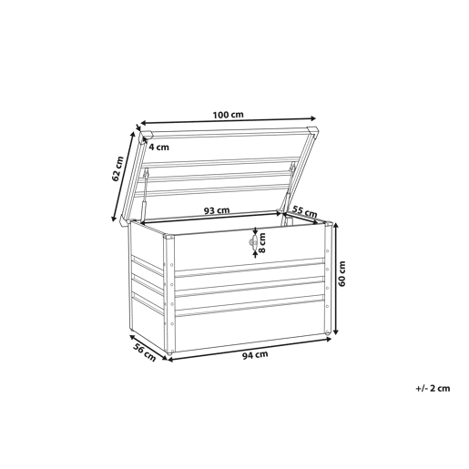 Caixa de arrumação CEBROSA Metal 100 cm 62 cm Cinzento