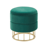 Pufe com arrumação ELGIN Veludo Verde escuro 37 cm 37 cm 42 cm