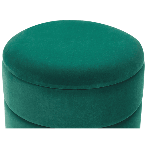 Pufe com arrumação ELGIN Veludo Verde escuro 37 cm 37 cm 42 cm