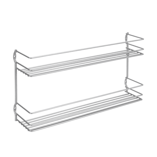 Suporte para especiarias de 2 níveis Série PEPITO da Metaltex. Acabamento em Polytherm® Silver Colour Suporte para especiarias de 2 níveis Série PEPITO da Metaltex. Acabamento em Polytherm® Silver Colour