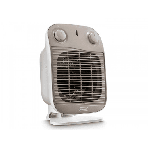 Aquecedor com ventilador De'Longhi HFS50C22. Aquecedor eléctrico com termóstato. Potência regulável. Protecção anti-gotejamento. 2200 W