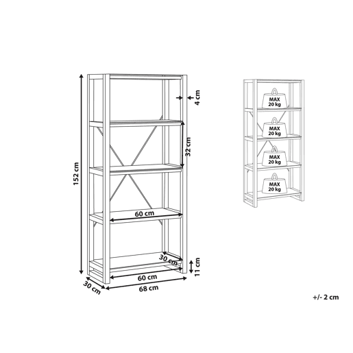 Estante com 4 prateleiras JENKS 152 cm Branco